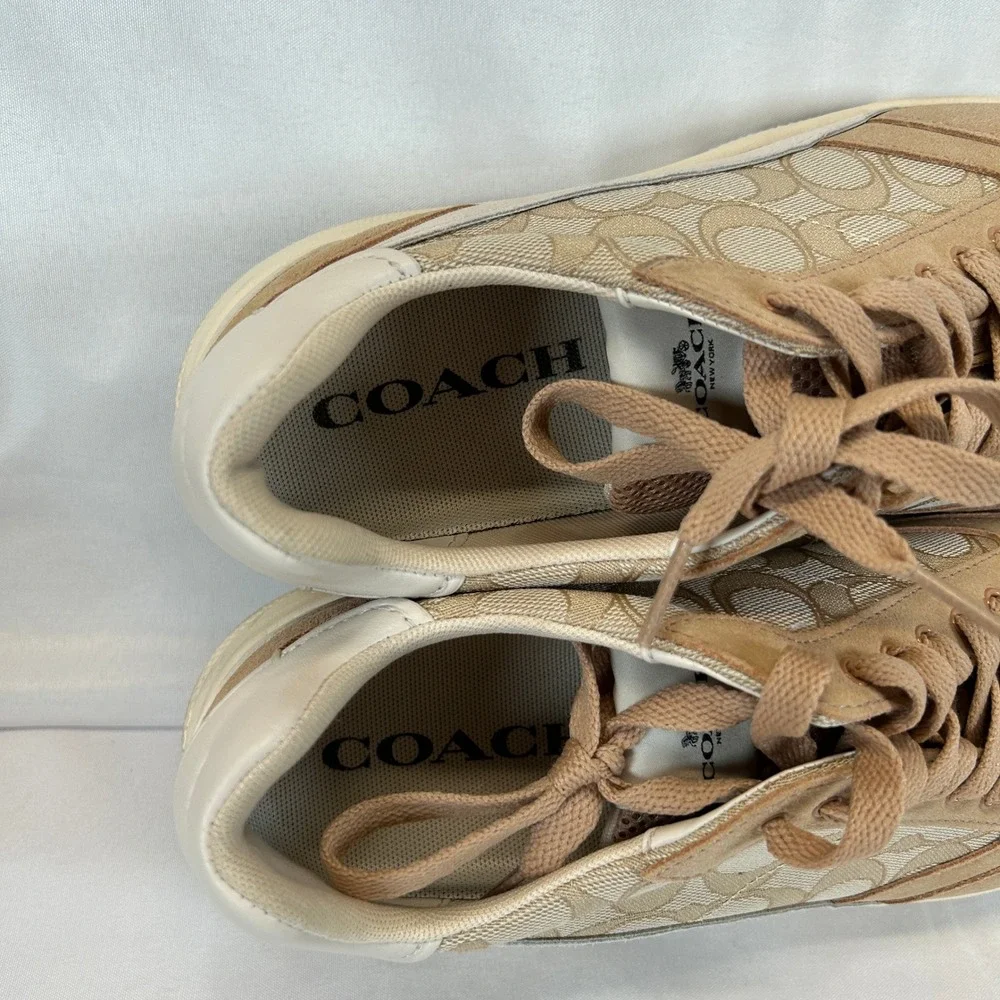 Coach C152 Sig Tech Runner Light Khaki Chalk G5057 Womens 11 B Sneaker